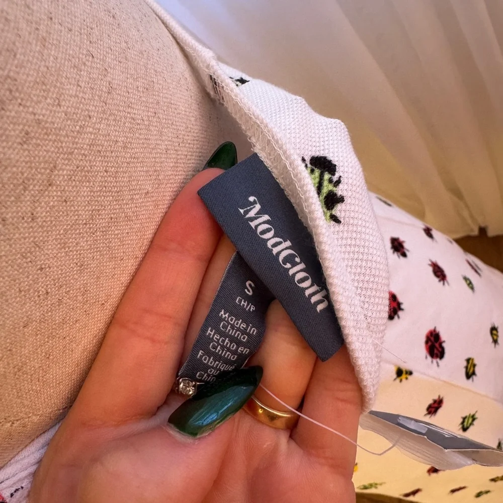 ModCloth Ivory Dress with Colorful Insect Pattern - Picture 7 of 8